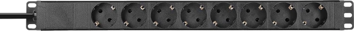 Adam Hall 19" Stromverteiler RACK PDU 8S mit Schalter, 1HE, 8-fach, 250V, schwarz, 1.8m