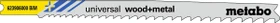 Metabo Universal Wood + Metal Stichsägeblatt, 107x1.25mm, 5 Stück