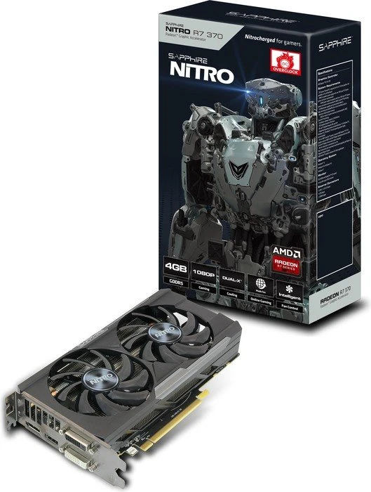 Sapphire Radeon R7 370 Nitro, 4GB GDDR5, 2x DVI, HDMI, DP, lite retail