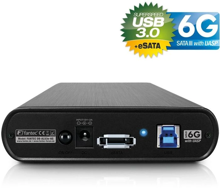 Fantec DB-ALU3e-6G schwarz, USB-B 3.0/eSATA