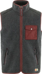 Fjällräven Vardag Pile Fleece Weste dark grey/maroon (Herren)