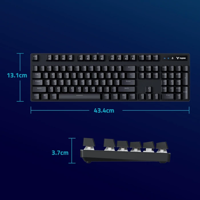 Rapoo V500PRO 2.4 Wireless, schwarz, BROWN Switches, USB, DE