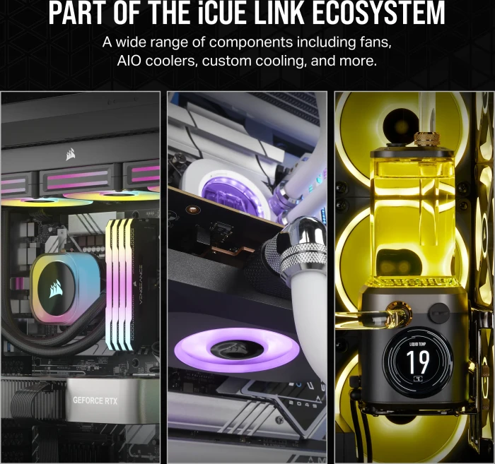 Corsair iCUE LINK RX140 RGB Starter Kit, weiß, LED-Steuerung, 140mm, 2er-Pack