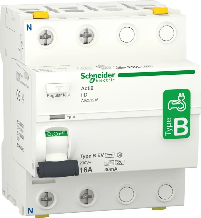 Schneider Electric Fehlerstrom-Schutzschalter Elektroladestation iID 2P 16A Typ B-EV 30mA