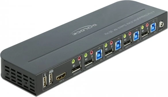 DeLOCK DisplayPort KVM-Switch mit USB/Audio, 4-fach