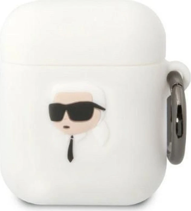 Karl Lagerfeld NFT Karl Head 3D Silicone Case für Apple AirPods 1/2 weiß