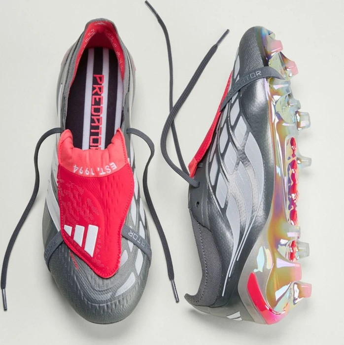 adidas Predator Elite Fold-Over Tongue FG iron metallic/cloud white/lucid red