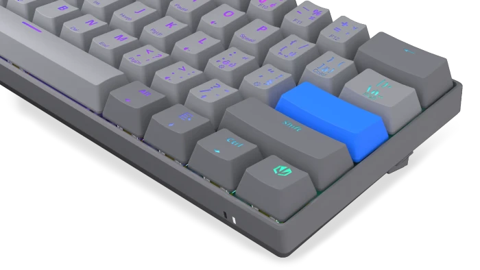Endorfy Thock V2 Compact Wireless, PBT, grau, LEDs RGB, hot-swap, Endorfy YELLOW, USB/Bluetooth, CZ/SK
