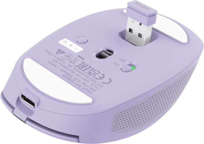 Trust Ozaa Compact Wireless Mouse violett, USB/Bluetooth