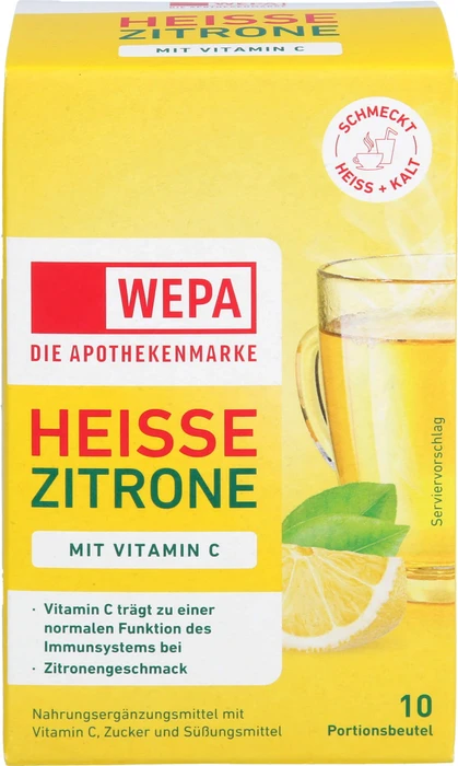 Wepa Heiße Zitrone + Vitamin C Pulver Beutel, 100g (10x 10g)