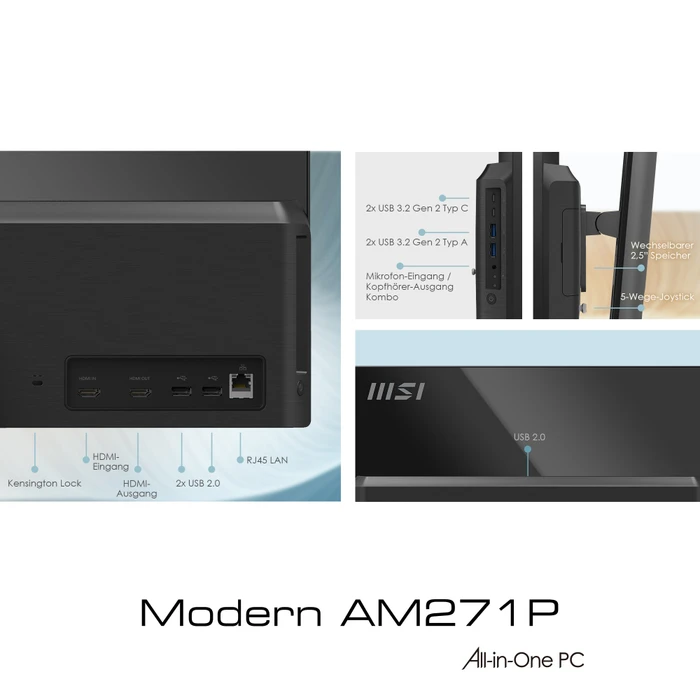 MSI Modern AM271P 11M-010AT, schwarz, Core i5-1135G7, 8GB RAM, 512GB SSD