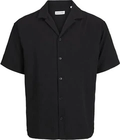 Jack & Jones Relaxed Fit Hemd kurzarm schwarz (Herren)