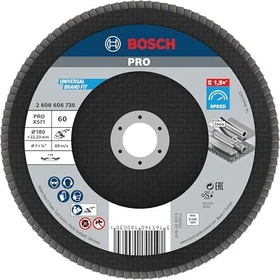 Bosch Professional X571 Best for Metal Fächerschleifscheibe gewinkelt K60, 180x22.23mm, 1 Stück