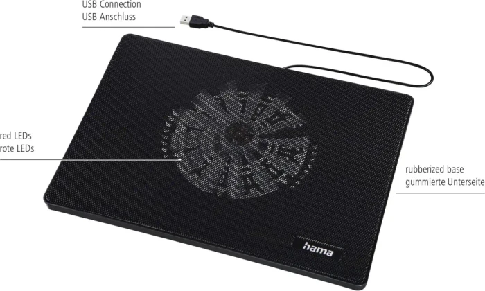 Hama Slim, Notebook-Stand/Notebook-Kühler 13.3-15.6", schwarz
