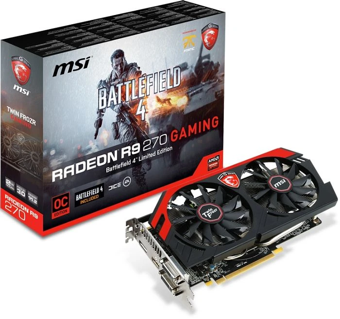 MSI Radeon R9 270 Battlefield 4 Edition, R9 270 Gaming 2G BF4, 2GB GDDR5, 2x DVI, HDMI, DP