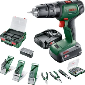Bosch DIY UniversalImpact 18V Systembox Akku-Schlagbohrschrauber inkl. Koffer + 2 Akkus 1.5/2.5Ah + Zubehör