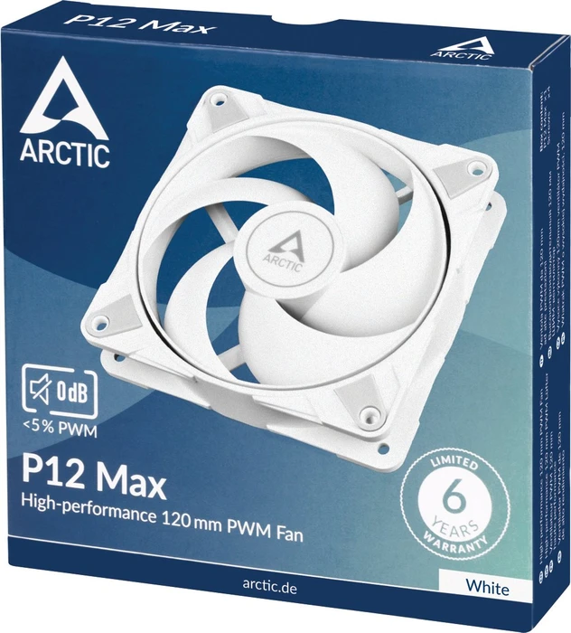 ARCTIC P12 Max White, weiß, 120mm