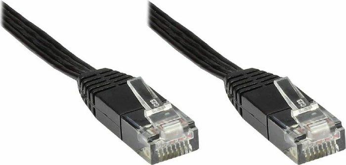 Good Connections Flach-Patchkabel, Cat6, U/UTP, RJ-45/RJ-45, 20m, schwarz