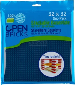 Open Bricks Stapelbare Bauplatte 32x32 Duo Pack dunkelblau