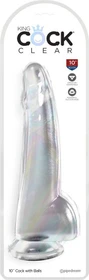 Pipedream King Cock Clear 10" Cock with Balls transparent