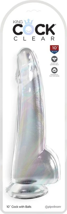 Pipedream King Cock Clear 10" Cock with Balls transparent