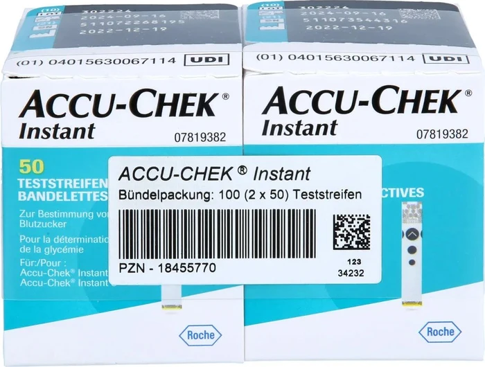 Roche Accu-Chek Instant Teststreifen, 100 Stück (2x 50 Stück)
