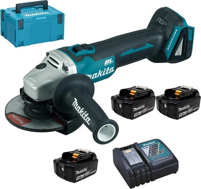Makita DGA504RFJ3 Akku-Winkelschleifer inkl. MAKPAC + 2 Akkus 3.0Ah