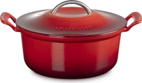 Le Creuset Modern Heritage Bräter aus Gusseisen rund 26cm 4.6l kirschrot