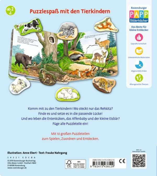 Ravensburger Puzzle Mein großes Puzzle-Spielbuch Tierkinder
