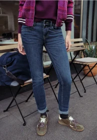 Street One Studio Casual Slim Jeans dark indigo blue washed (Damen)