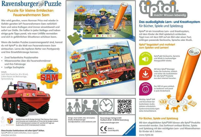 Ravensburger tiptoi Puzzle: Puzzle für kleine Entdecker: Feuerwehrmann Sam