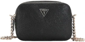 Guess Noelle in Saffian-Optik Umhängetasche schwarz