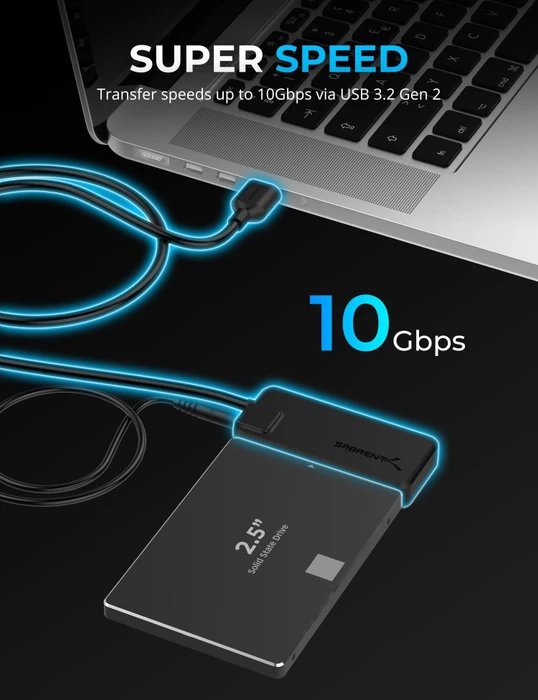 Sabrent USB 3.2 Type-A to SATA/U.2 SSD Adapter