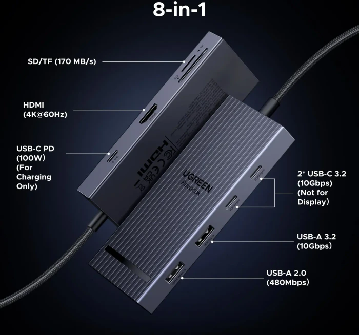 Ugreen Revodok Pro 108, USB-C 3.1 [Stecker]