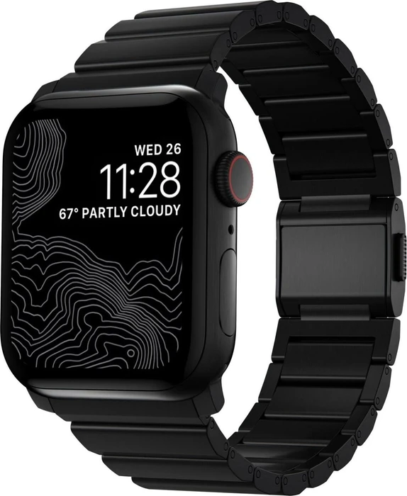 Nomad Strap Titanium V2 für Apple Watch 42mm/44mm/45mm/49mm schwarz