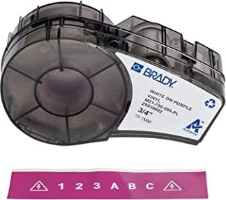 Brady All Weather Vinyl Beschriftungsband, 19.1mm, weiß/violett