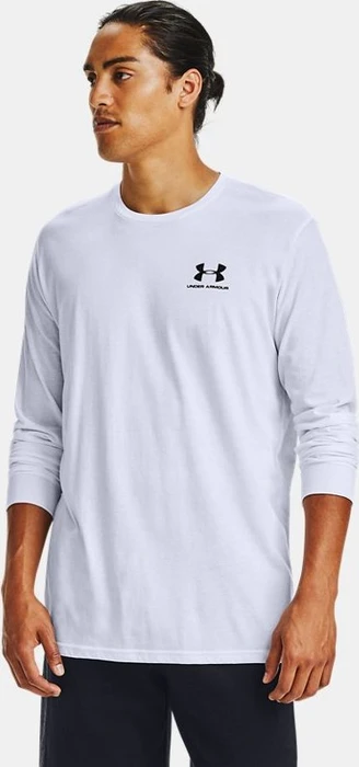 Under Armour Sportstyle Left Chest Funktionsshirt langarm weiß/schwarz (Herren)