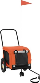 vidaXL Hunde 124x53cm Fahrradanhänger orange/schwarz