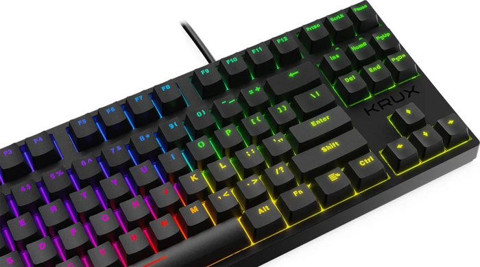 Krux Atax Pro RGB, TKL, schwarz, LEDs RGB, Gateron RED, USB, US