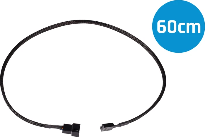 Alphacool 4-Pin Verlängerung, 60cm, schwarz