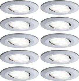 Paulmann LED Calla rund 6.5W Einbauleuchte chrom matt, 10 Stück