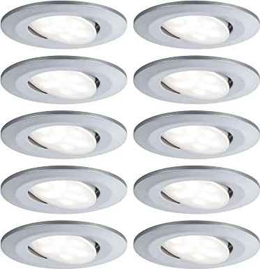 Paulmann LED Calla rund 6.5W Einbauleuchte chrom matt, 10 Stück