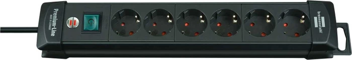 Brennenstuhl Premium-Line mit Schalter, 6-fach, 3m, grau