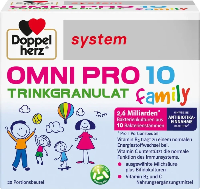 Doppelherz system Omni Pro 10 family Trinkgranulat, 20 Stück
