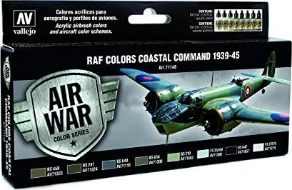 Vallejo Model Air Air War Color Series WWII RAF & FAA Coastal Command Farbset, 8-tlg.