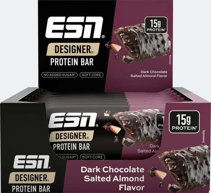 ESN Designer Bar Dark Chocolate Salted Almond 540g (12x 45g)