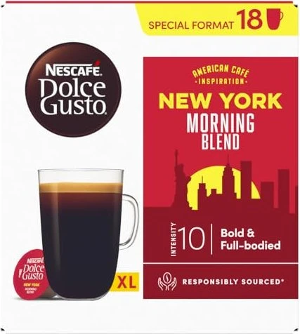 Nestlé Nescafe Dolce Gusto New York Morning Blend Kaffeekapseln, 54 Stück (3x 18 Stück)