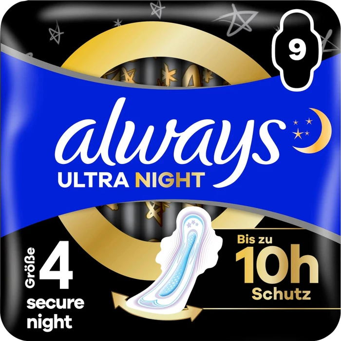 Always Ultra Secure Night Größe 4, 9 Stück