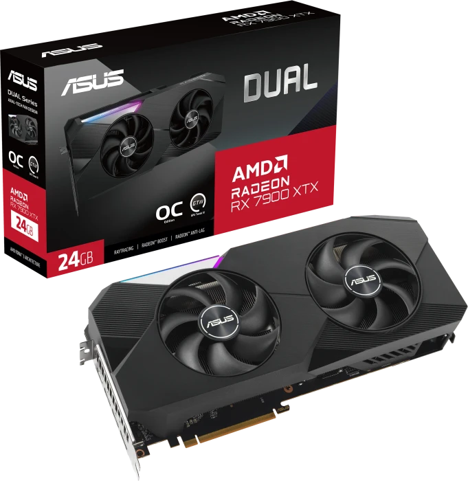ASUS Dual Radeon RX 7900 XTX OC, DUAL-RX7900XTX-O24G, 24GB GDDR6, HDMI, 3x DP