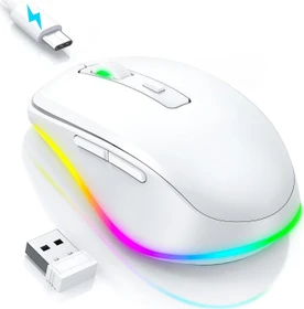 Seenda Rechargeable Wireless RGB Mouse mit Jiggler-Funktion, weiß, USB (SEYC-JY203-WHITE)